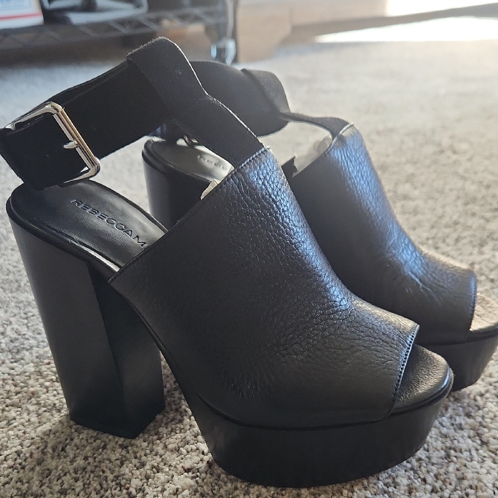 Black Platform Heeled Sandals